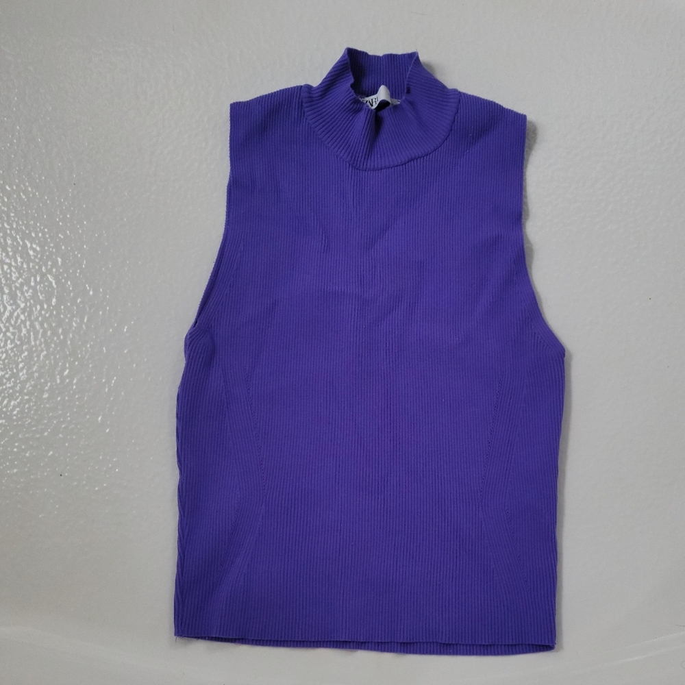 Zara mockneck sleeveless knit top